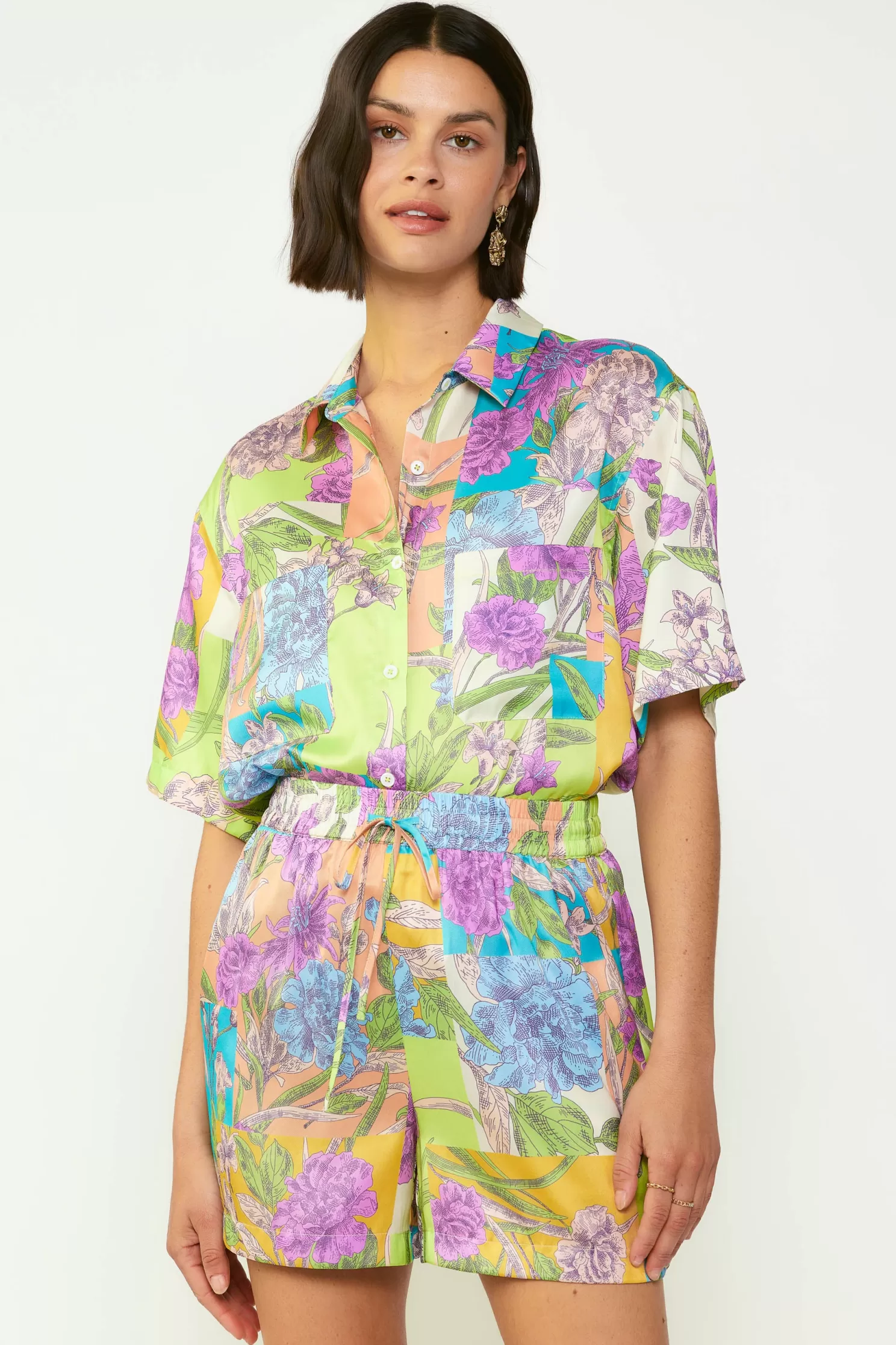 Shop Botanical Color Block Shorts BOTTOMS | Shorts