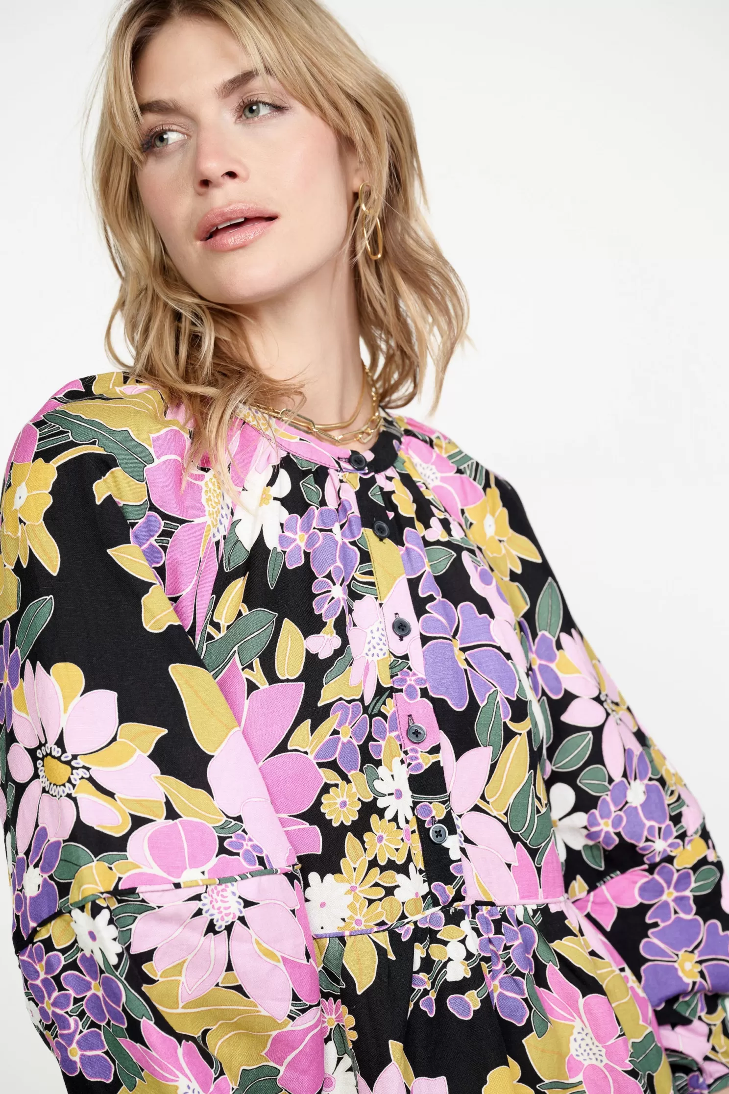Cheap Vintage Floral Tiered Mini Dress Mini Dresses